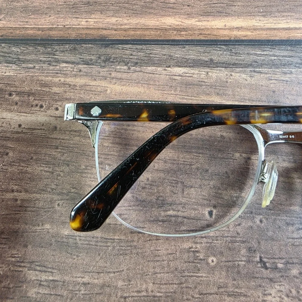 Kate Spade Brieana B3V Purple Tortoise Cat Eye‎ Semi Rimless Eyeglass 52-17-140